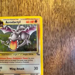 Aerodactyl 1/62 Pokemon Card: 1st Edition Fossil Rare Holo Prerelease - Image 5