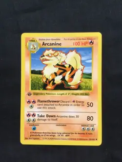 Pokemon Cards: Base Set 1st Edition Uncommon: Arcanine 23/102 - Image 1