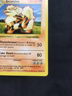 Pokemon Cards: Base Set 1st Edition Uncommon: Arcanine 23/102 - Image 4