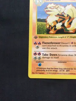 Pokemon Cards: Base Set 1st Edition Uncommon: Arcanine 23/102 - Image 5