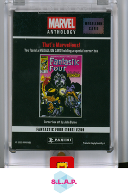 FANTASTIC FOUR PANINI 259 MARVEL ANTHOLOGY MEDALLION CARD 2025 ENGLISH - Image 2