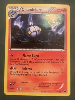 2012 Pokemon CHANDELURE Next Destinies CRACKED ICE HOLO Promo B&W Set Card 20/99 - Image 1