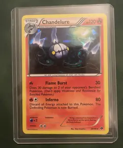 2012 Pokemon CHANDELURE Next Destinies CRACKED ICE HOLO Promo B&W Set Card 20/99 - Image 5