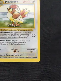 Pokemon Cards: Base Set 1st Edition Rare: Pidgeotto 22/102 - Image 4