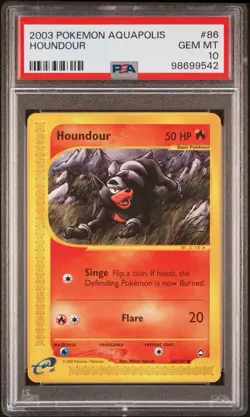 2003 Pokemon Aquapolis #86 Houndour Non Holo PSA 10 Card GEM MINT! Free Shipping - Image 1