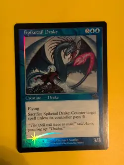 Spiketail Drake. MTG CARD OLD BORDER FOIL CARD. PROPHECY JUNE 2000. - Image 1