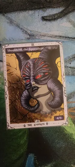 MTG ALTER: Sheoldred the Apoc, by Lur Alter. Full art alter/tarot/gold leaf - Image 1
