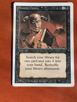 Demonic Tutor Revised MTG Magic The Gathering Light Play - Image 1