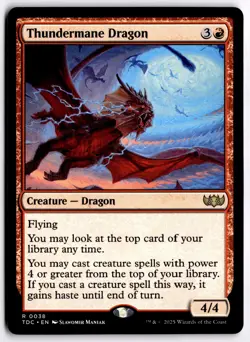 Thundermane Dragon NM TDC Commander: Tarkir: Dragonstorm MTG - Image 1
