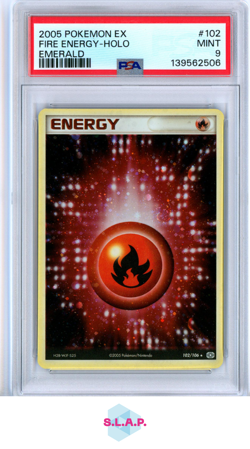 FIRE ENERGY-HOLO EMERALD POKEMON EX EMERALD 2005 102 PSA 9 - Image 1