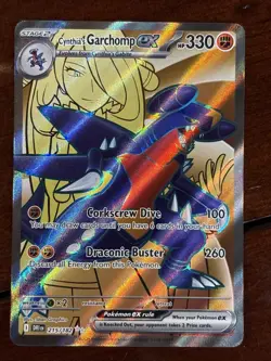 Pokemon Destined Rivals Cynthia’s Garchomp Promo 204 Black Star Full Art Holo - Image 1