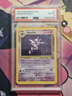 1999 POKEMON FOSSIL HAUNTER HOLO 6/62 PSA EX-MT - Image 1