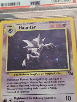 1999 POKEMON FOSSIL HAUNTER HOLO 6/62 PSA EX-MT - Image 2