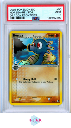 HORSEA-REV.FOIL DRAGON FRONTIERS POKEMON EX DRAGON FRONTIERS 2006 50 PSA 9 - Image 1