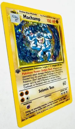 1999 Pokemon Game Base Set Unlimited 8/102 Machamp Holo Rare NM !! - Image 2
