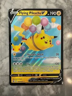 2021 Pokemon Celebrations - FLYING PIKACHU V - Holo Rare card no. 6/25 - Image 1