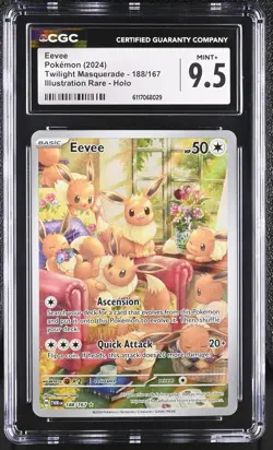 Eevee 188/167 Illustration Rare Holo Pokemon CGC 9.5 Mint+ *029 - Image 1