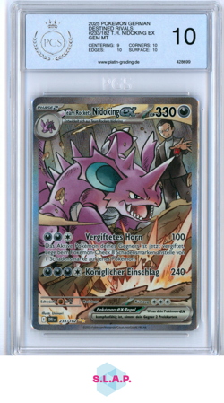 TEAM ROCKETS NIDOKING EX POKEMON 233/182 2025 EWIGE RIVALEN GEM MINT DEUT PGS 10 - Image 1