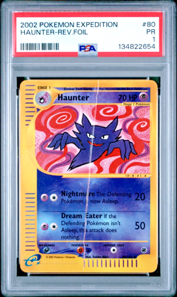 PSA 1 2002 Expedition Haunter REVERSE Holo Foil 80/165 WOTC Pokemon - Image 1