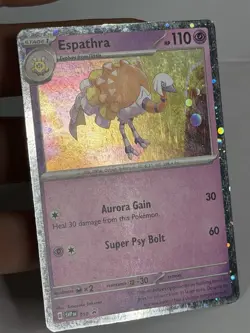Espathra SVP010 Pokemon TCG-Black Star Promo Cosmos Holo Rare HD SWIRL💫 LP - Image 3