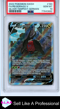 FA/REGIDRAGO V SILVER TEMPEST-GER POKEMON SWSH SILVER TEMPEST 2022 184 PSA 10 - Image 1