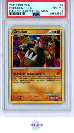 GROUDON-HOLO CALL OF LEGENDS-GERMAN POKEMON CALL OF LEGENDS 2011 6 PSA 8 - Image 1