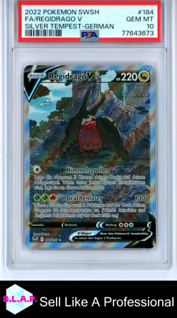 FA/REGIDRAGO V SILVER TEMPEST-GER POKEMON SWSH SILVER TEMPEST 2022 184 PSA 10 - Image 1