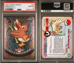 PSA 8 Farfetch'd • Topps Chrome Pokemon TV 2000 - Image 1
