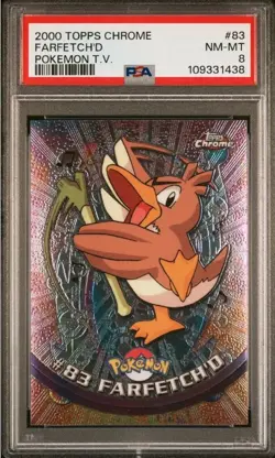 PSA 8 Farfetch'd • Topps Chrome Pokemon TV 2000 - Image 2