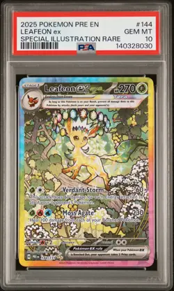 2025 POKEMON PRE EN-PRISMATIC EVOLUTIONS #144 LEAFEON EX PSA 10 - Image 1
