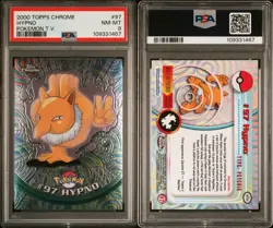 PSA 8 Drowzee • Topps Chrome Pokemon TV 2000 - Image 1