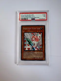 Yugioh 2003 Injection Fairy Lily 1st Edit PSA 7 REVERSE FOIL BLEED ERROR Asian-E - Image 2