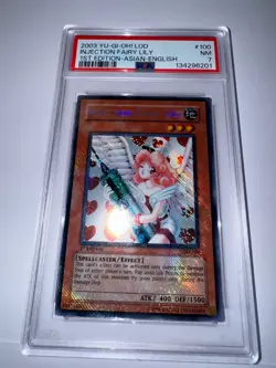 Yugioh 2003 Injection Fairy Lily 1st Edit PSA 7 REVERSE FOIL BLEED ERROR Asian-E - Image 4