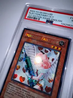 Yugioh 2003 Injection Fairy Lily 1st Edit PSA 7 REVERSE FOIL BLEED ERROR Asian-E - Image 5