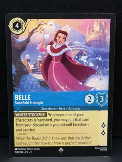 Disney Lorcana Winterspell Belle Snow Strategist Super Rare 158/204 - Image 1