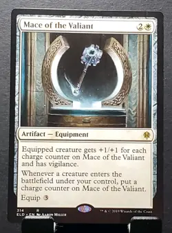 MTG 314 MACE OF THE VALIANT Throne Of Eldraine Rare card⚔LP - Image 1