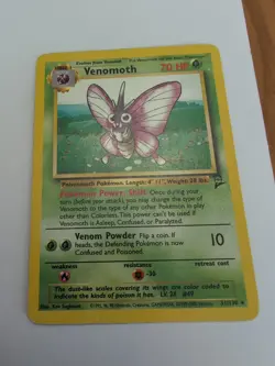 Venomoth - 31/130 - Non Holo Rare - Base Set 2 Pokemon Card - LP - Image 1