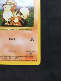 Pokemon Cards: Base Set 1st Edition Uncommon: Growlithe 28/102 - Image 4