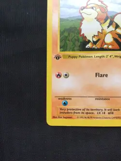 Pokemon Cards: Base Set 1st Edition Uncommon: Growlithe 28/102 - Image 5
