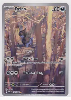 Pokemon TCG Deino White Flare Holo Full Art Card 146/086 TCG Illustration Rare - Image 1