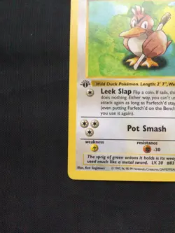 Pokemon Cards: Base Set 1st Edition Uncommon: Farfetch'd 27/102 - Image 5
