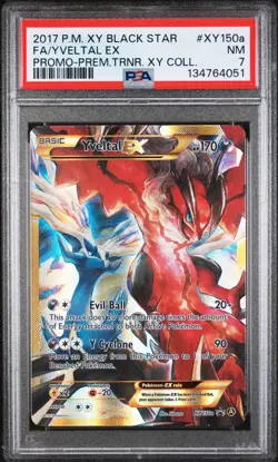 2017 Pokemon XY Black Star Promo Yveltal EX #XY150a PSA 7 - Image 1