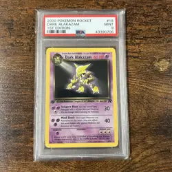 2000 Pokemon Rocket Dark Alakazam 1st Edition PSA Mint 9 #18 TCG BASE - Image 1