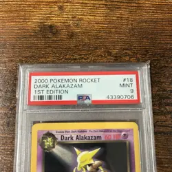 2000 Pokemon Rocket Dark Alakazam 1st Edition PSA Mint 9 #18 TCG BASE - Image 2
