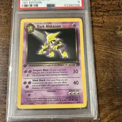 2000 Pokemon Rocket Dark Alakazam 1st Edition PSA Mint 9 #18 TCG BASE - Image 3