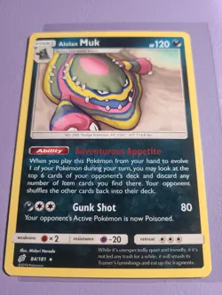 Pokemon TCG Alolan Muk Sun & Moon - Team Up 84/181 Regular Rare NM - Image 1