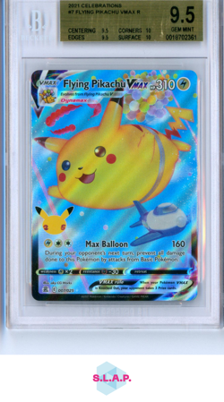 FLYING PIKACHU VMAX POKEMON 7 2021 CELEB VMAX FULL ART ENGLISCH BECKETT BGS 9.5 - Image 1