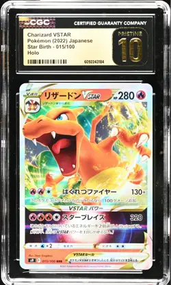 CGC 10 PRISTINE Charizard VSTAR 015/100 Triple Rare Full Art Star Birth Pokemon - Image 1