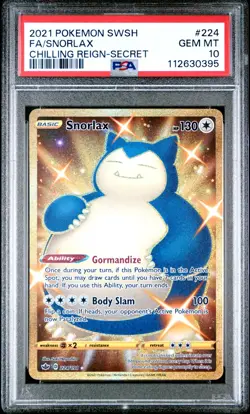 2021 POKEMON CHILLING REIGN #224 FA/SNORLAX CHILLING REIGN-SECRET PSA 10 - Image 1