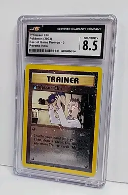 CGC 8.5 Professor Elm Best Of Game Holo Promo #3 Pokemon Card Graded WOTC - Image 1